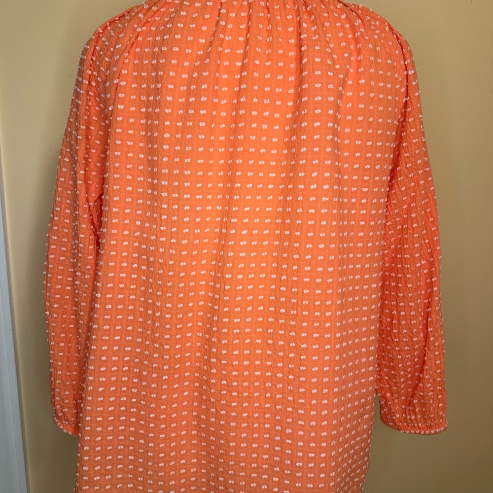 LOFT Orange Patterned Blouse - image 3